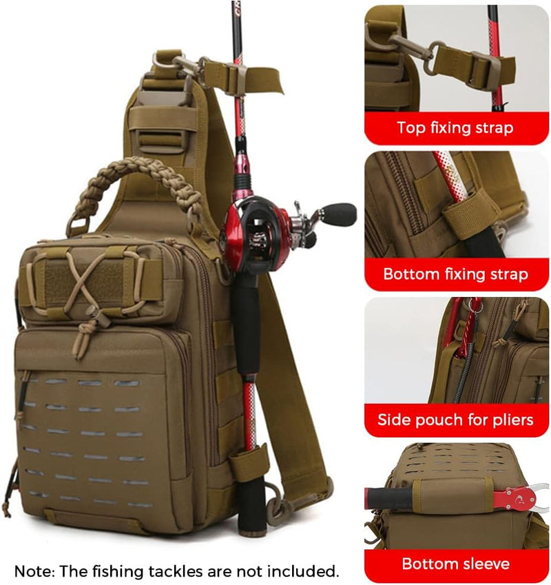 Fishing Sling Bag with Multi-Pocket Bait Storage – Arvion 
