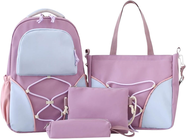 Schooltas Set – Grote Capaciteit Studentenrugzak met Pennenhouder & Tassen – Nivora