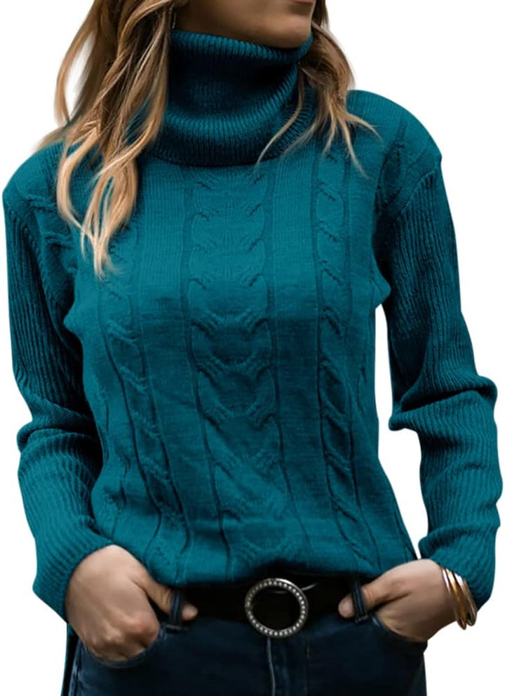Stilvoller Gestrickter Damen Rollkragenpullover - Denise