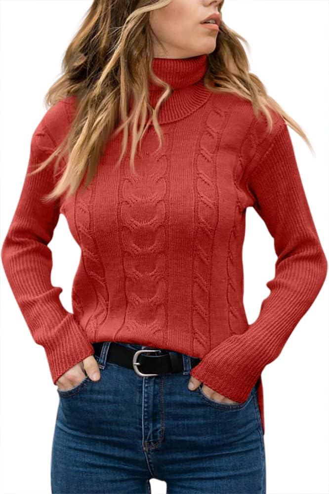 Stilvoller Gestrickter Damen Rollkragenpullover - Denise