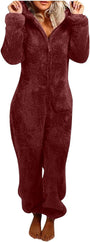 Sherpa Fuzzy Onesie mit Kapuze - CozyCat