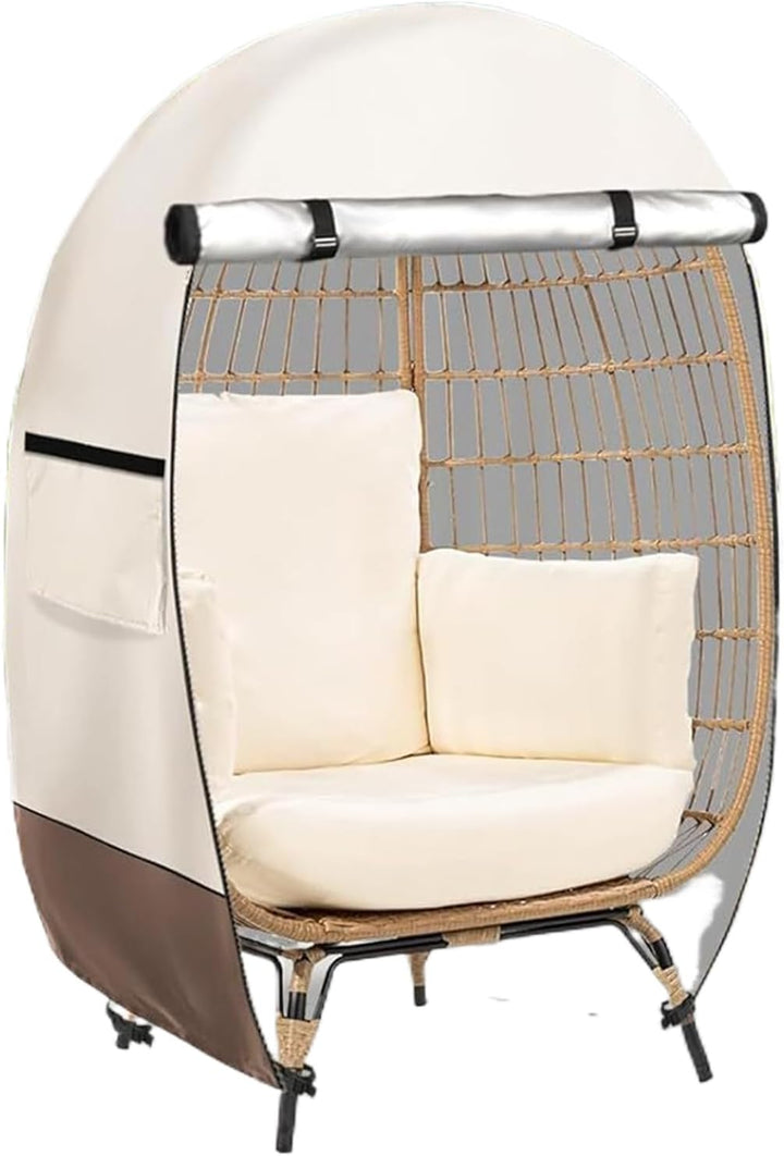 Waterproof Egg-Shaped Chair Cover with Double Zipper – Solara 