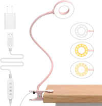 3 Kleurmodi LED Bureau Klem Lamp met Flexibele Gooseneck – Selvara