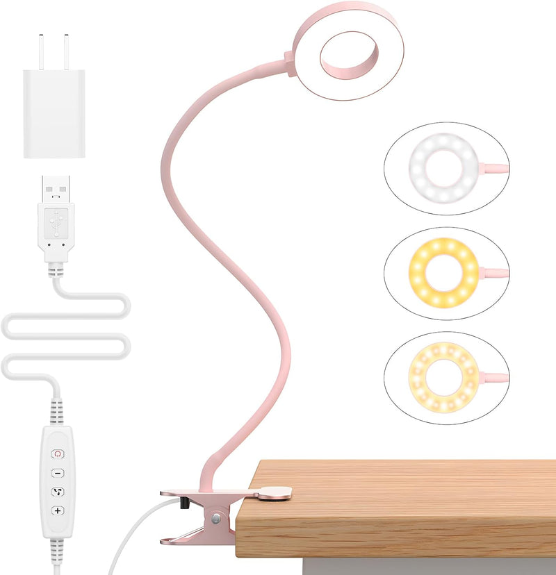 3 Kleurmodi LED Bureau Klem Lamp met Flexibele Gooseneck – Selvara