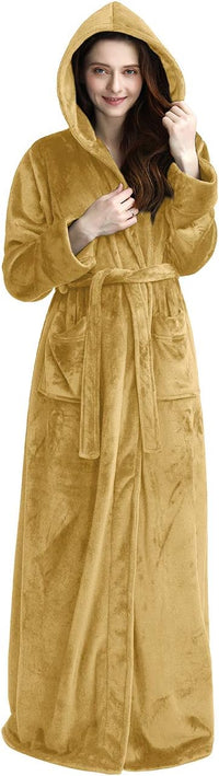 Fluffy Fleece Bathrobe with Hood - CozyFluff