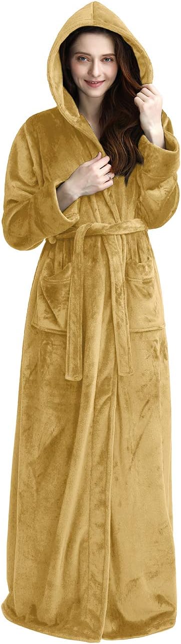 Fluffy Fleece Bathrobe with Hood - CozyFluff
