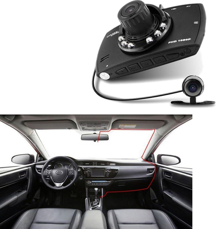 Auto-Dashcam mit Dual-Lens G30 2.7" LCD Full HD 1080P mit G-Sensor