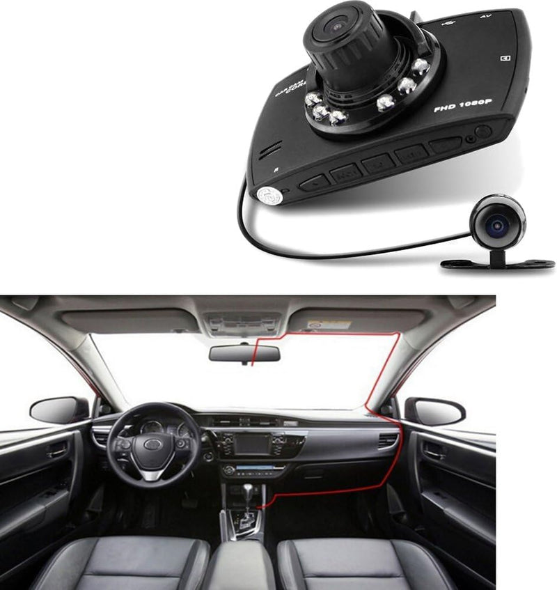 Auto-Dashcam mit Dual-Lens G30 2.7" LCD Full HD 1080P mit G-Sensor