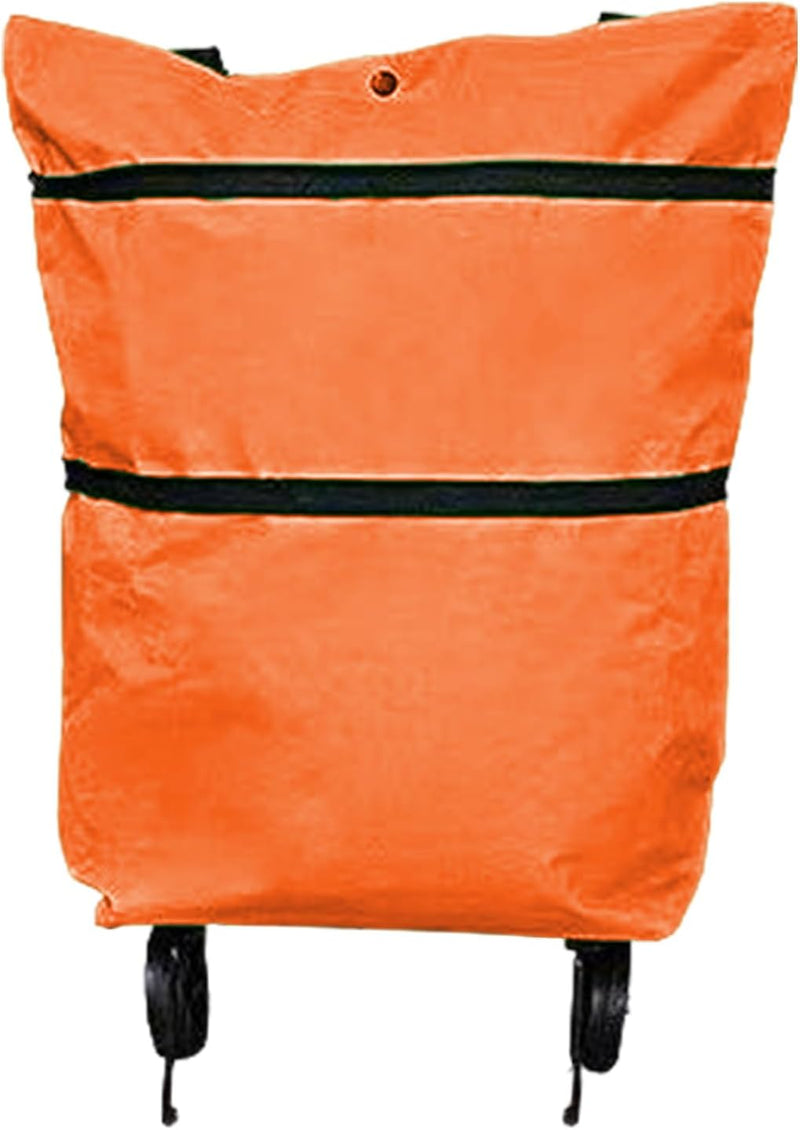Large Capacity Folding Shopping Bag with Wheels – Reusable Cart Tote – Veytra
