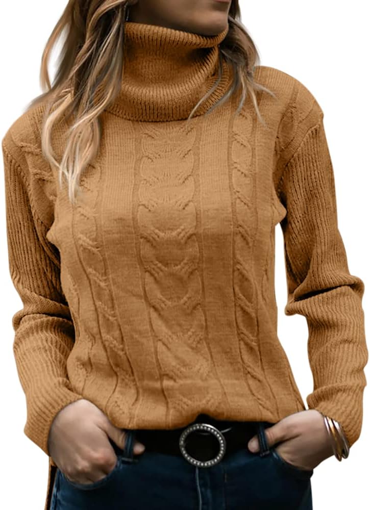 Stilvoller Gestrickter Damen Rollkragenpullover - Denise