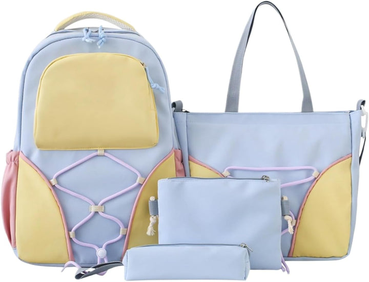 Schooltas Set – Grote Capaciteit Studentenrugzak met Pennenhouder & Tassen – Nivora