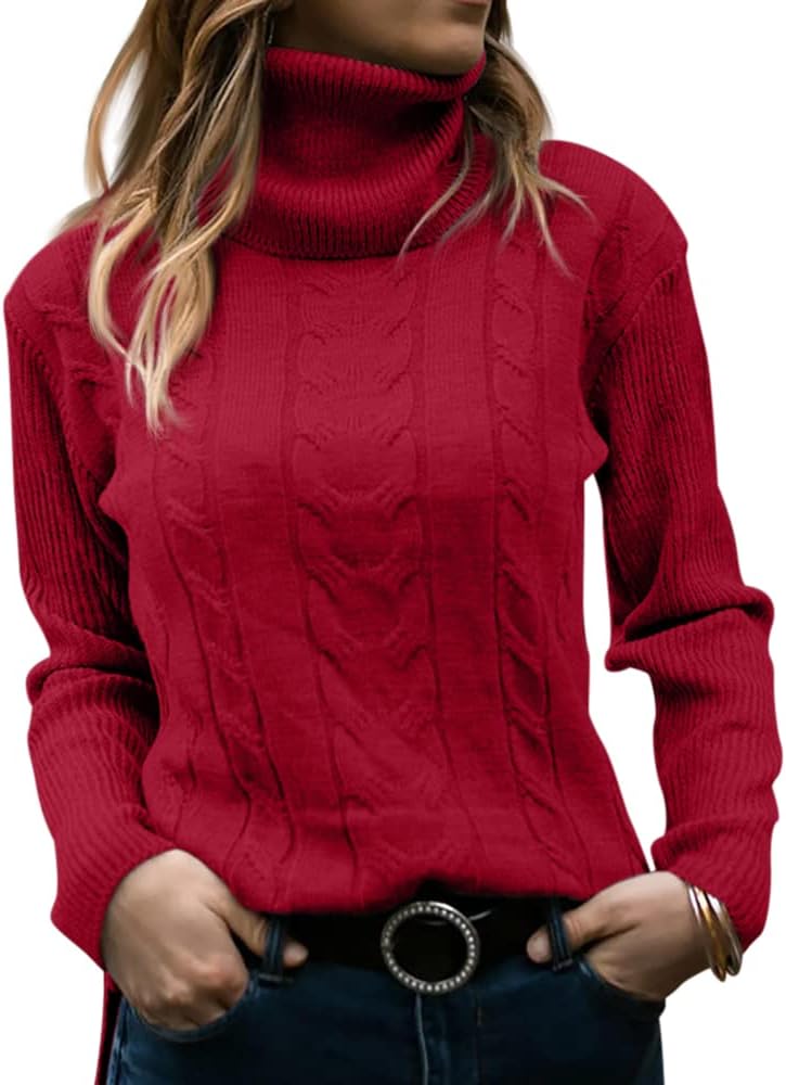 Stilvoller Gestrickter Damen Rollkragenpullover - Denise