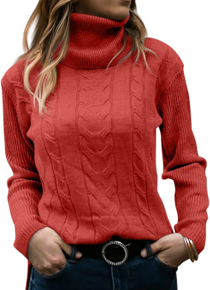 Stilvoller Gestrickter Damen Rollkragenpullover - Denise
