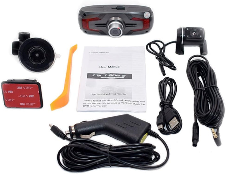 Dashcam mit Dual-Kamera 2.7" LCD mit 170° Weitwinkel und Rückfahrkamera