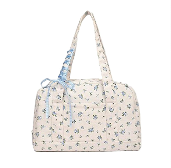 Bow Duffle Bag – Grote Canvas Weekendtas met Lintenaccent – Floria