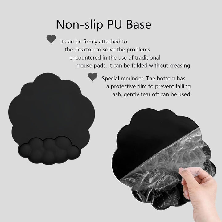 Ergonomisches Handgelenkauflagen-Set in Wolkenform mit Mauspad & Untersetzer – Zeyora