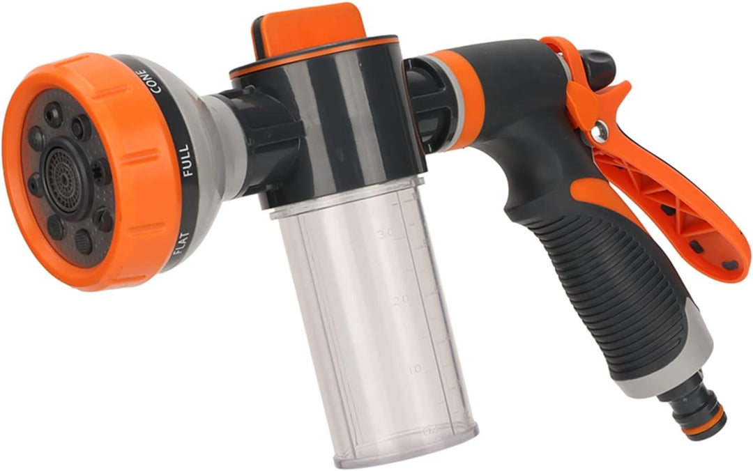 Gartensprinkler mit Schaumsprüher – 8 Modi Hochdruck-Handbrause