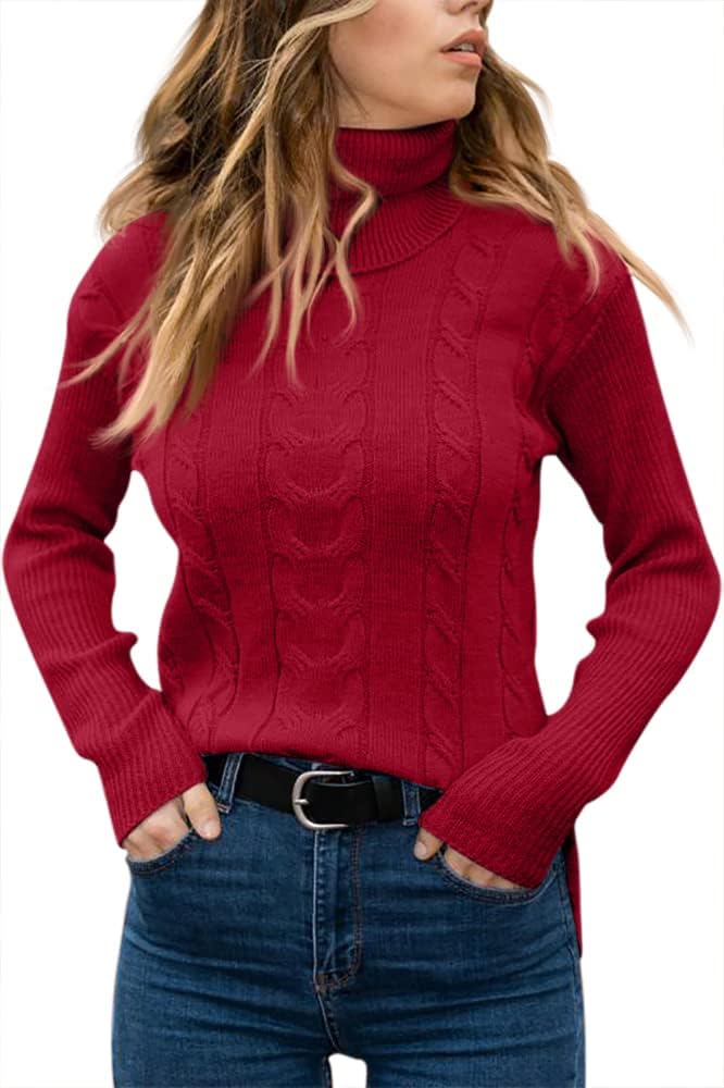 Stilvoller Gestrickter Damen Rollkragenpullover - Denise