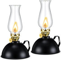 Vintage-Stijl Glazen en Metalen Olielampen Set van 2 – Ardin
