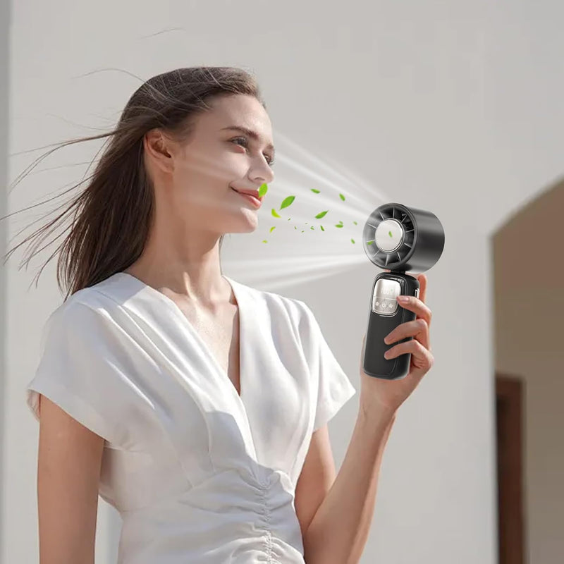 Tragbarer faltbarer Handventilator mit LED-Display – 100 Geschwindigkeiten