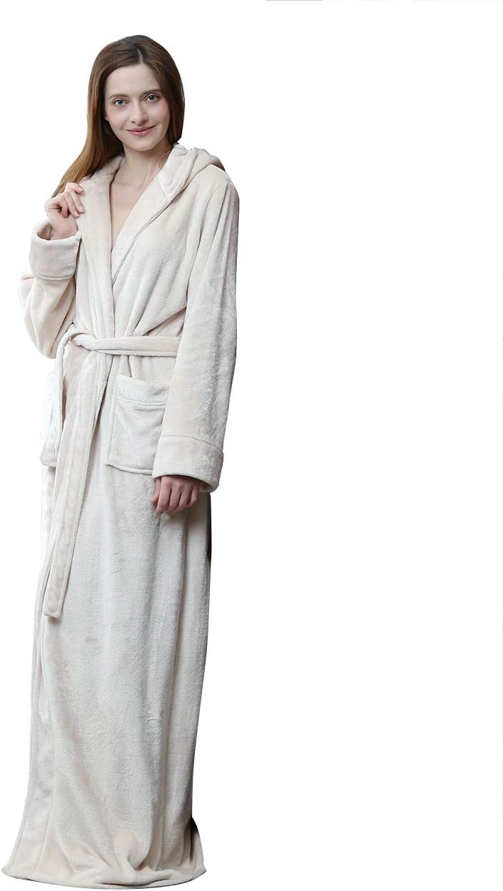 Fluffy Fleece Bathrobe with Hood - CozyFluff