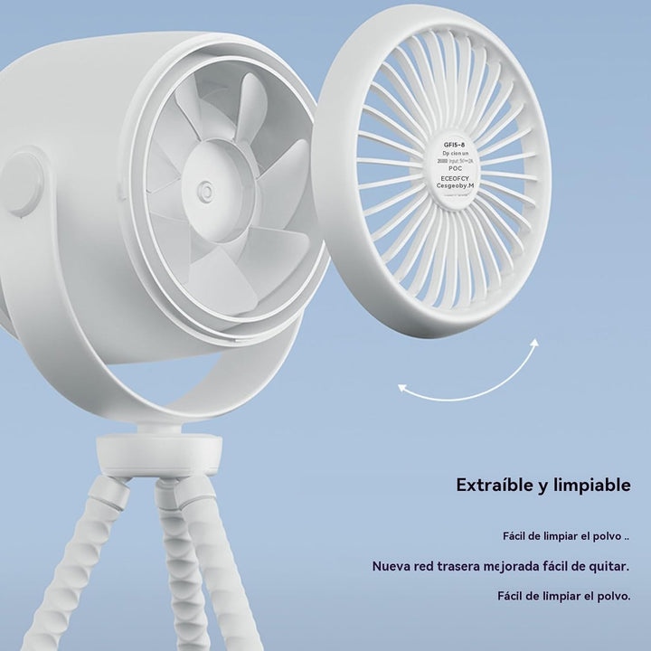Rechargeable Stroller Fan with Clamp Mount and Night Light – 100 Speeds