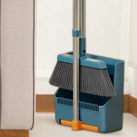Large Broom and Dustpan Set – Long Handle with 180° Rotating Broom Head – Clavira 
