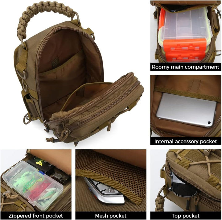 Fishing Sling Bag with Multi-Pocket Bait Storage – Arvion 