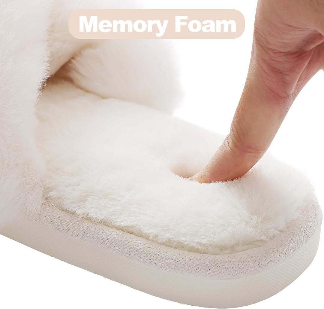 Fuzzy Slippers with Memory Foam - CloudStep