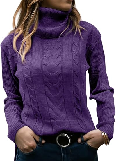 Stilvoller Gestrickter Damen Rollkragenpullover - Denise