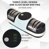 Electric knife sharpener with 3 speeds and LED display – EdgeMaster