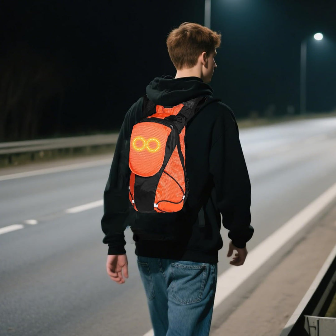 LED Motorfietsrugzak – Luminescente Veiligheidstas voor Buiten- en Nachtfietsen – Lumaro