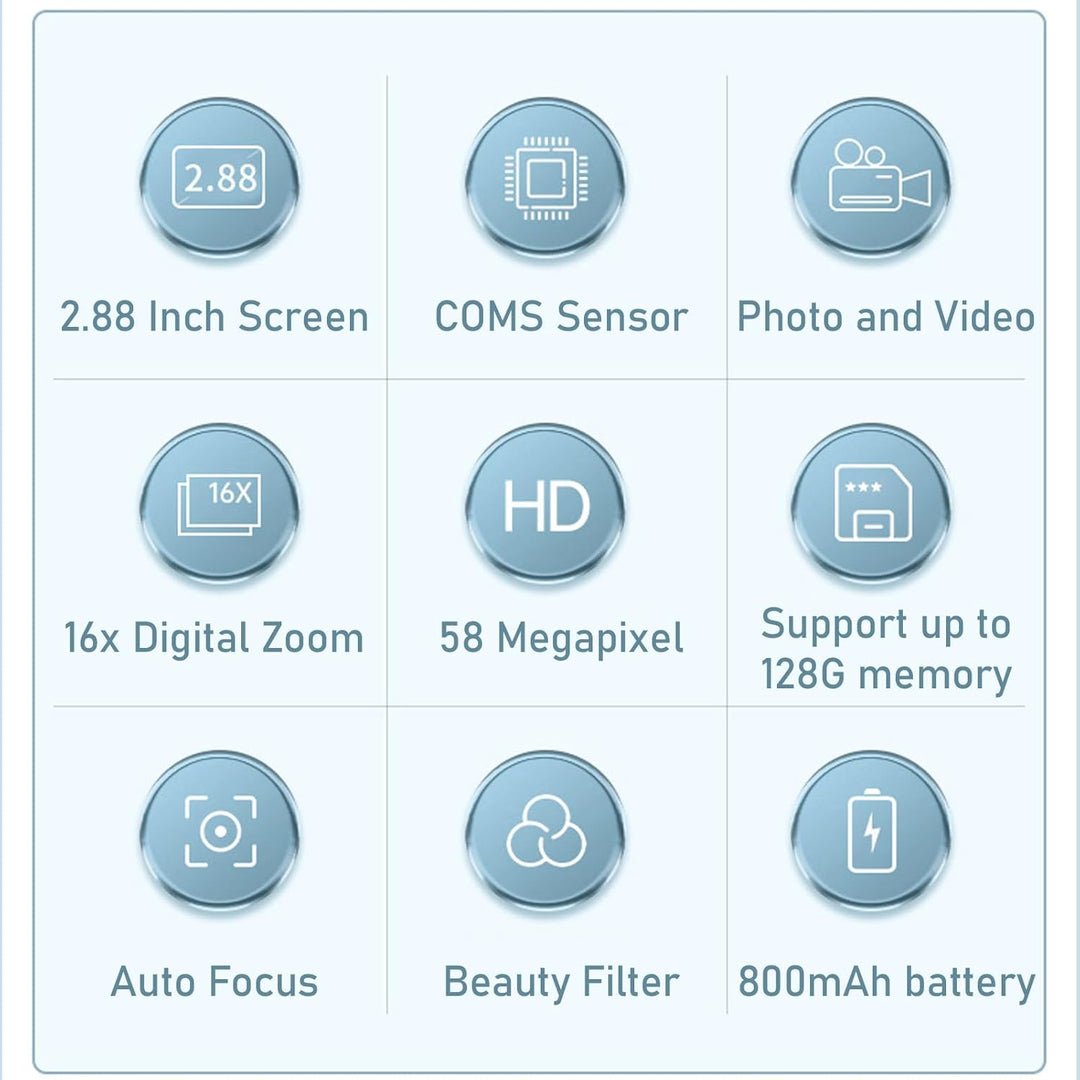 4K Compact Digitale Camera met 58MP Foto's en 16X Zoom – Lumora