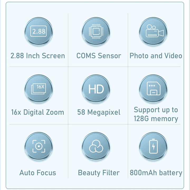 4K Compact Digitale Camera met 58MP Foto's en 16X Zoom – Lumora