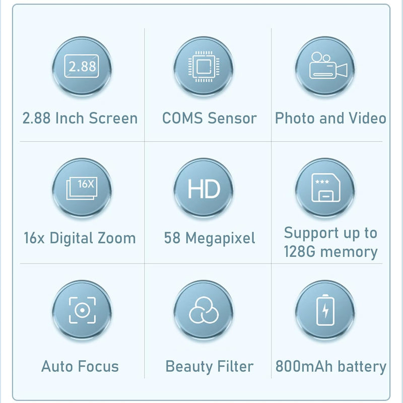 4K Compact Digitale Camera met 58MP Foto's en 16X Zoom – Lumora