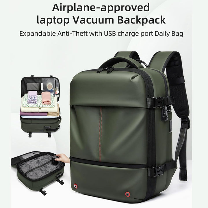 Expandable &amp; Waterproof Travel Backpack with Vacuum Compression – Arvid