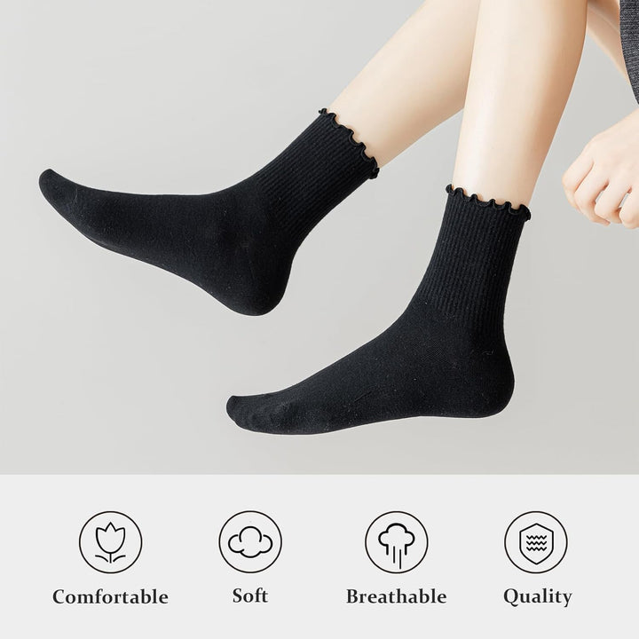 Rüschige Baumwoll Knöchelsocken - Lisa