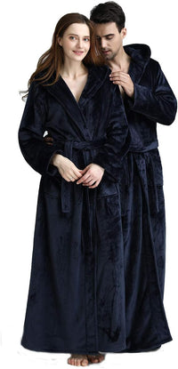 Fluffy Fleece Bathrobe with Hood - CozyFluff