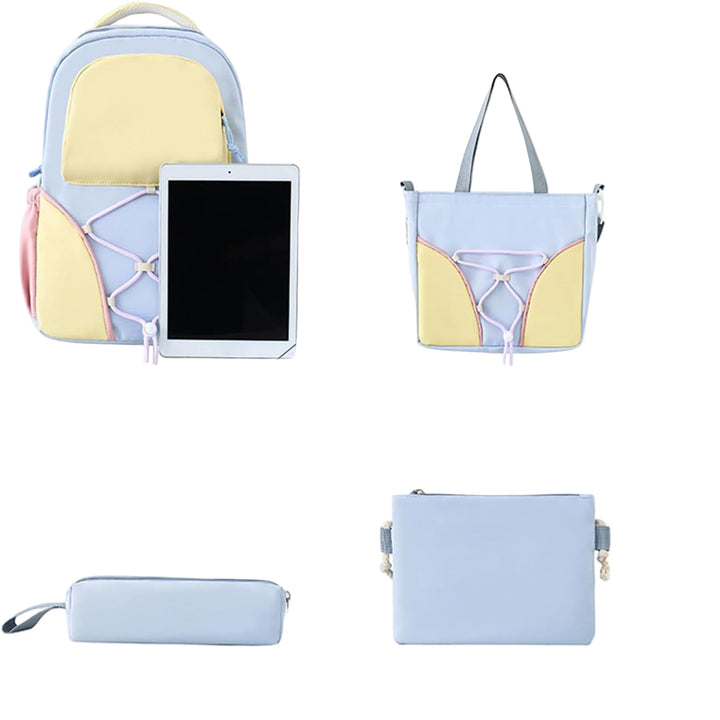 Schooltas Set – Grote Capaciteit Studentenrugzak met Pennenhouder & Tassen – Nivora