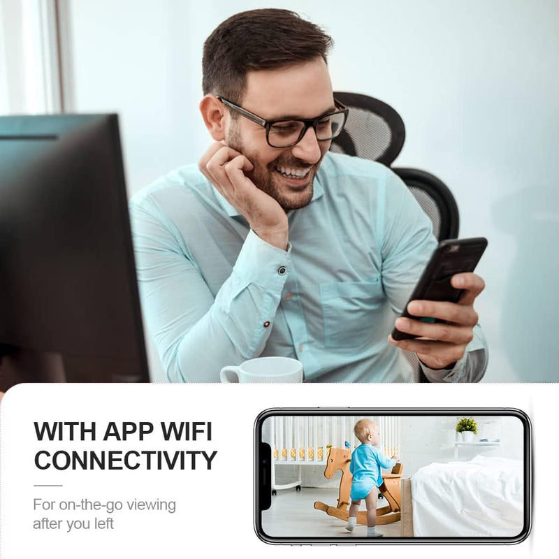 Mini security camera 4K with Wi-Fi, hidden indoor camera and night vision