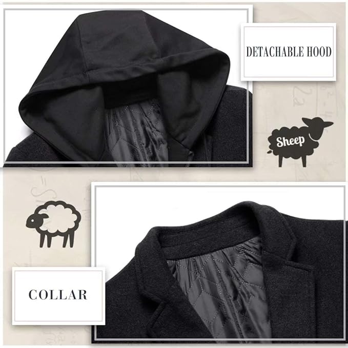 Herren Winter Trenchcoat aus Wollmischung - Liam