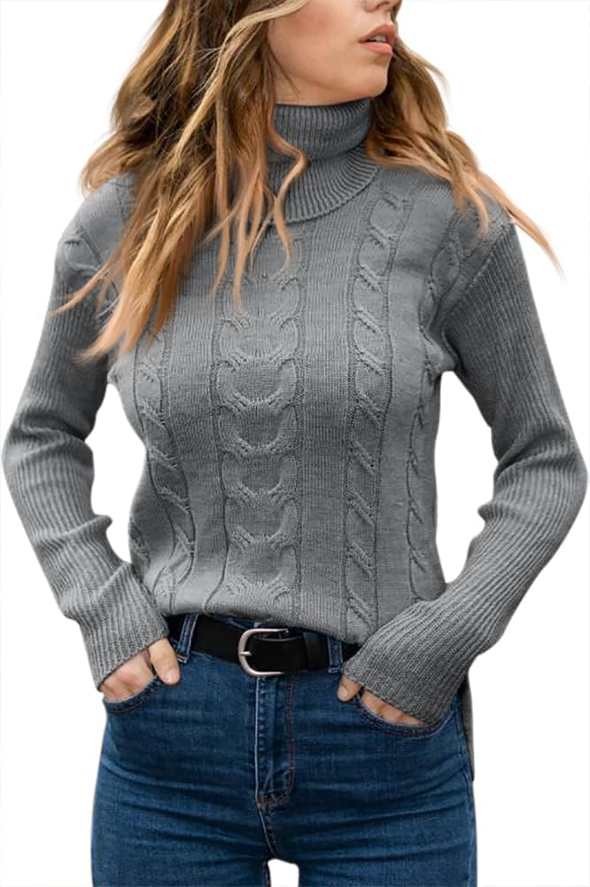 Stilvoller Gestrickter Damen Rollkragenpullover - Denise