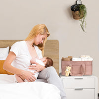 Baby Diaper Bag Caddy Organizer – Soft Sherpa Storage Basket with Compartments – Elvoria 