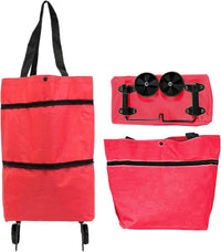 Large Capacity Folding Shopping Bag with Wheels – Reusable Cart Tote – Veytra