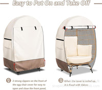 Waterproof Egg-Shaped Chair Cover with Double Zipper – Solara 