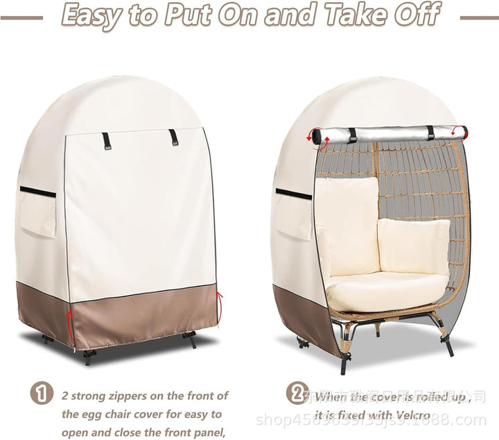 Waterproof Egg-Shaped Chair Cover with Double Zipper – Solara 