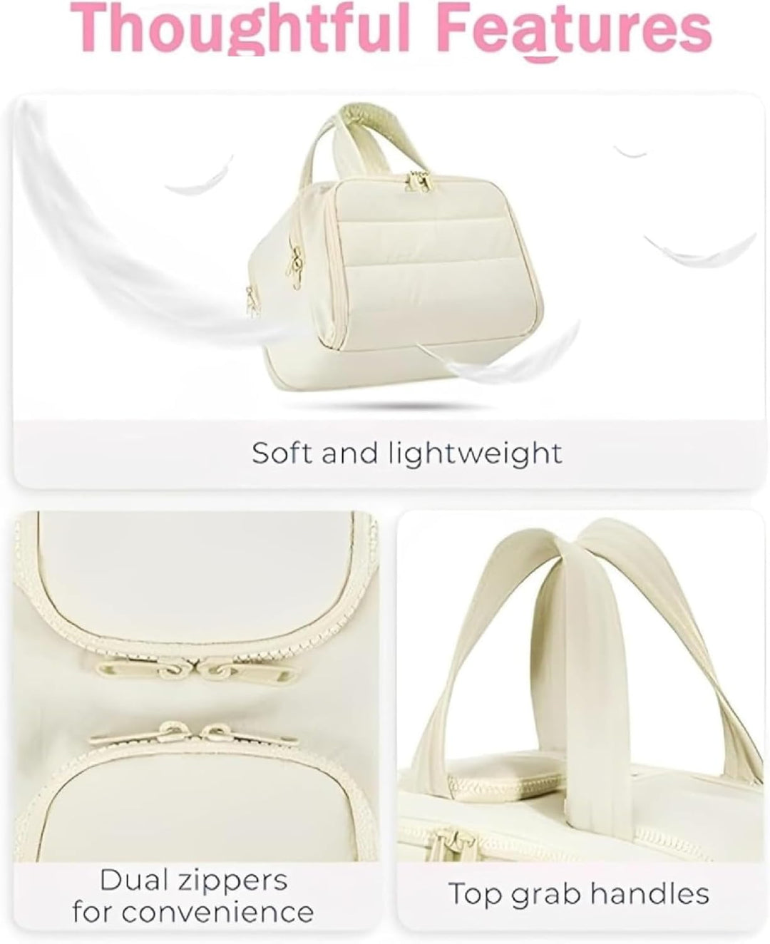 Reis Make-up Tas – Grote Waterdichte Toilettas en Make-uporganizer (4-in-1) – Selvane