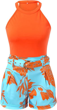 Zweiteiliges Sommer-Set für Damen mit Blumenmuster - Soraya