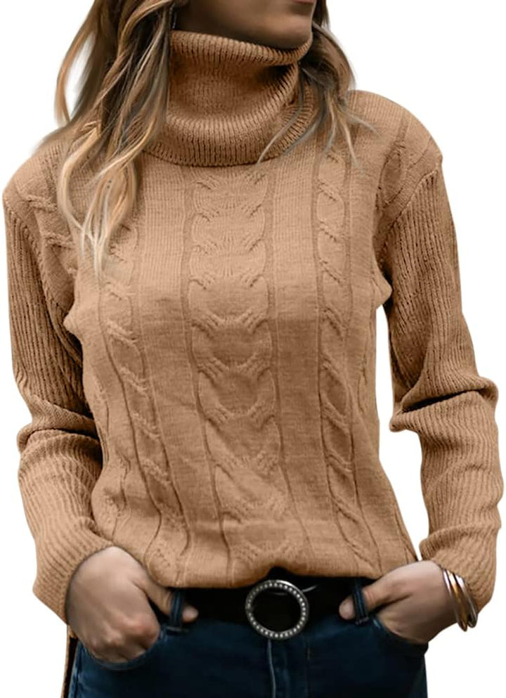 Stilvoller Gestrickter Damen Rollkragenpullover - Denise