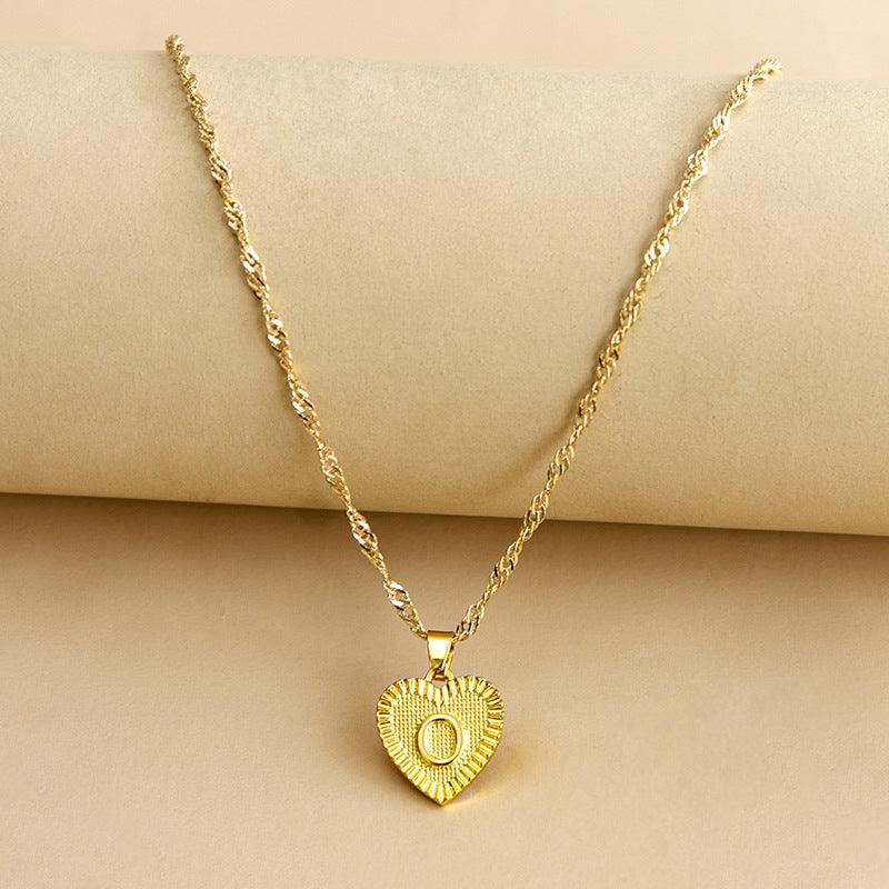Goldene Initial Herz Anhänger Kette - Amara